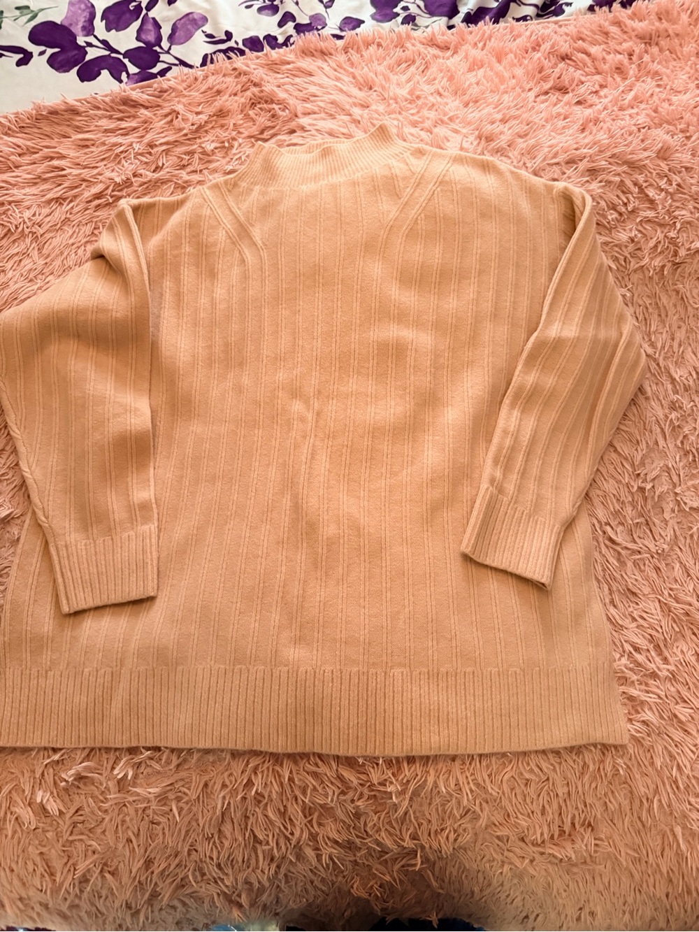 lululemon athletica ribbed cowl neck sweater in soft blush pink